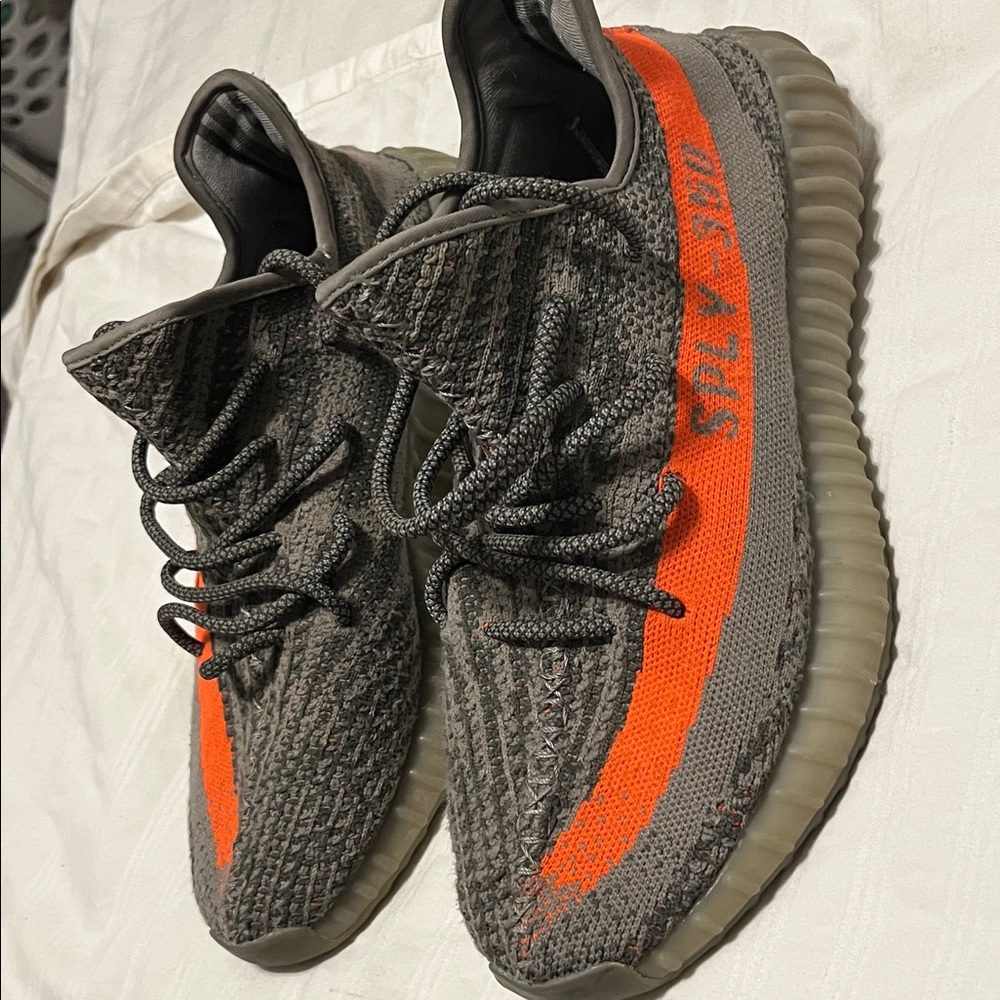 Adidas YEEZY Boost 350 V2 BELUGA Gray and Orange Knit Sneakers